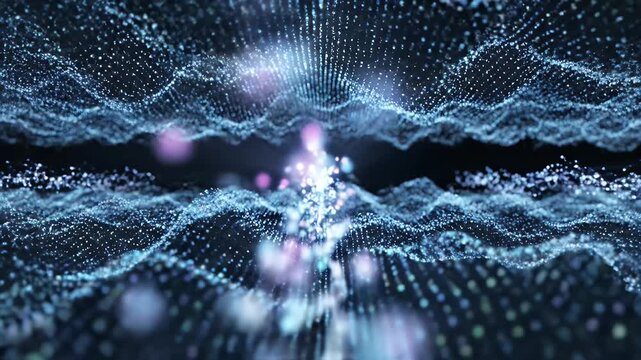 Abstract visualization of interconnected data points and energy flow.