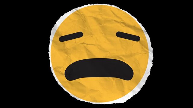 Very sad face Paper Emoji with Alpha channel