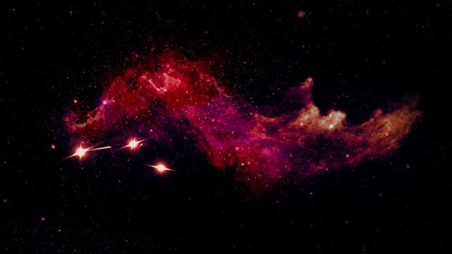 Glowing Constellation Network Animation with Colorful Light Particles, Seamless Loop