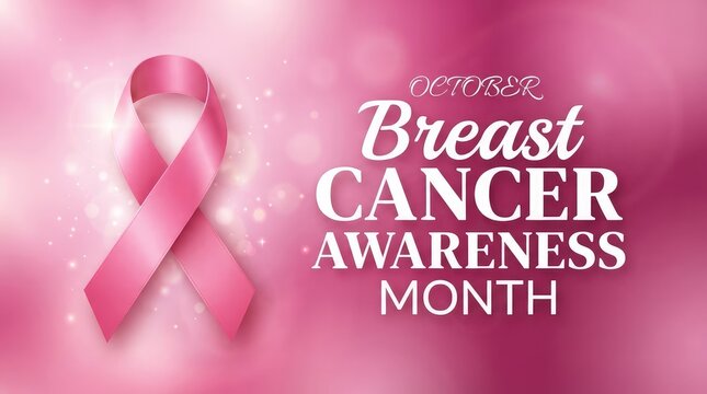 A beautiful pink ribbon background design created for the annual breast cancer awareness month campaign to support survivors and promote early detection