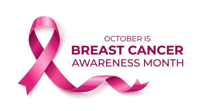 A pink ribbon symbol representing the annual october campaign for breast cancer awareness month to promote health education and support for survivors worldwide