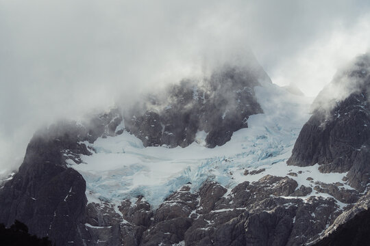 Misty Glacier Cliffs