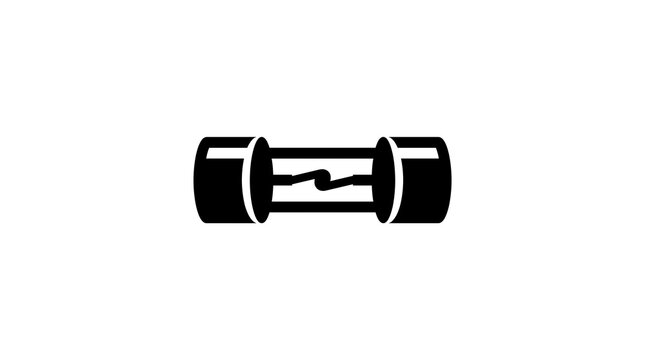 Electrical fuse icon. Glass cartridge fuse symbol for circuit protection and power safety.
