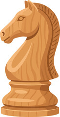 Wooden chess knight piece isolated on white background © MST TASLIMA RAHMAN