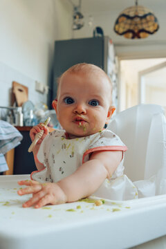 first messy solid food meals