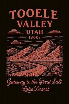 Embark on a scenic journey through Tooele Valley, Utah, a historical landscape evoking the spirit of the 1800s, inviting exploration towards the vast Great Salt Lake Desert