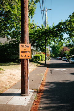 Crude Slow Down Sign
