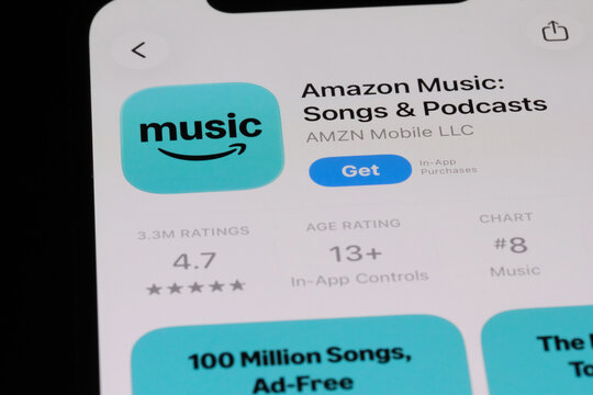 Shanghai,China-July 30th 2026: Amazon Music app icon and brand logo