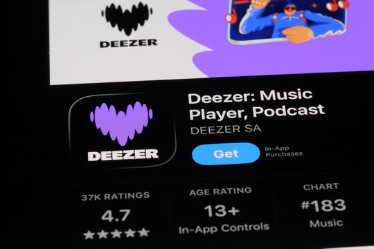 Shanghai,China-July 30th 2026: Deezer app icon and brand logo