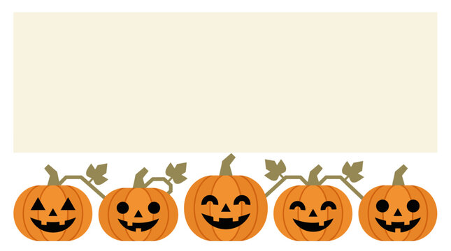 Jack o lantern pumpkins with vines bottom border background for Halloween template