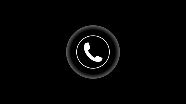 Minimalist telephone animation for business communication and contact ui call