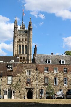 Dean's Yard, London, looking towards Victoria Tower.