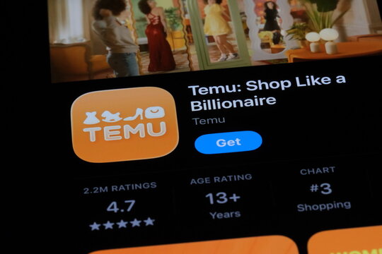 Shanghai,China-July 30th 2026: Temu app icon and brand logo 
