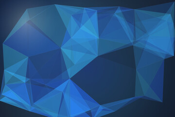 Obraz premium Abstract geometric blue 3d wireframe mesh