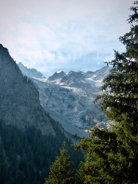 mountain landscape with clouds
