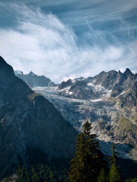 mountains and clouds