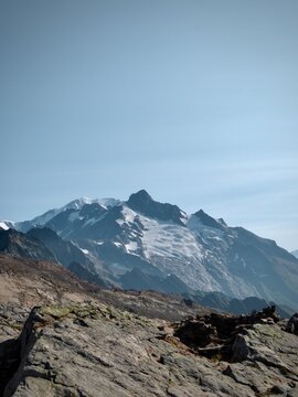 snow covered mountains