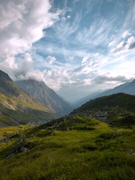 mountain landscape with clouds