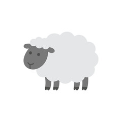 Obraz premium Cute Sheep Symbol Rounded Minimal Flat Vector Illustration
