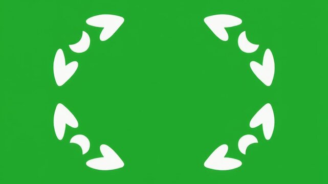 Rounded Corner Frame Brackets Animation on Green Screen