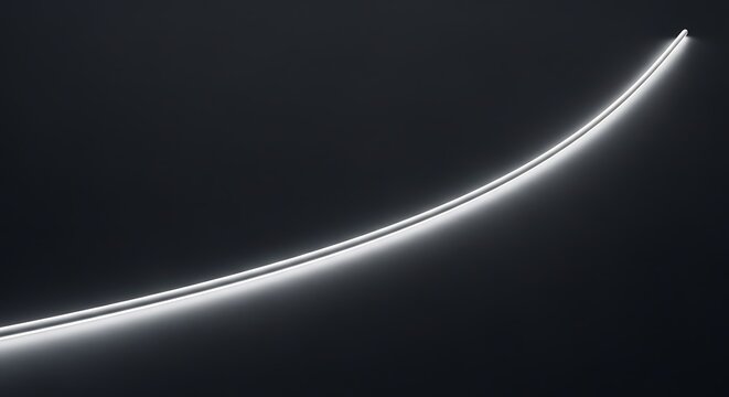Single white light streak against black background.