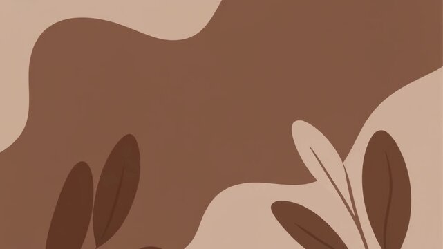 Brown abstract leafy background design.
