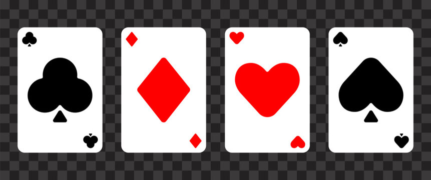 Minimal Card Icon Playing Card Set Flat Design Poker Game Template For Casino UI And Board Game Graphic Asset