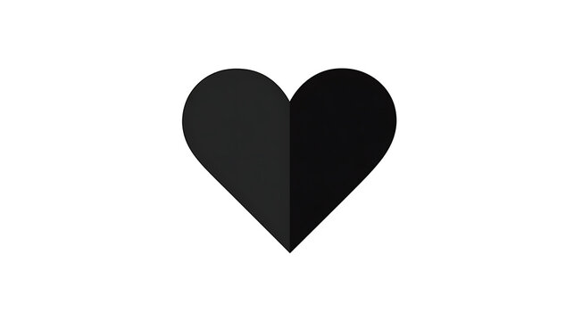 A minimalist black heart symbol with a clean white background, representing love or a preference