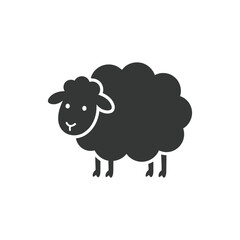 Obraz premium Sheep Icon Minimal Flat Vector Isolated on White