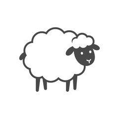 Obraz premium Sheep Icon Minimal Flat Vector Isolated on White