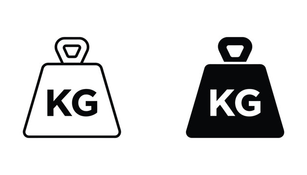 Minimalist kg weight icon in two styles