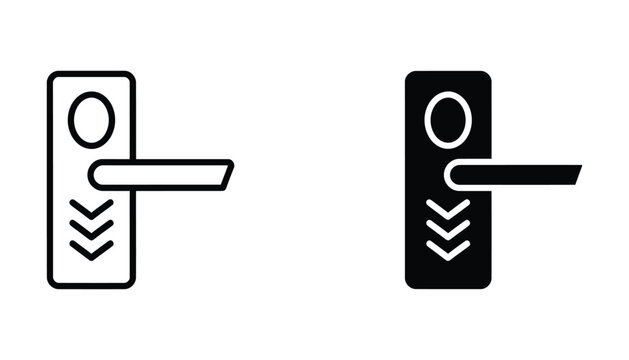 Push and pull door handle vector icons