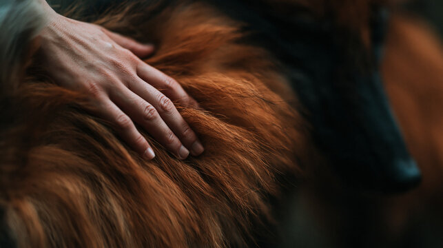 Tender Touch on Long Red Hair, Comfort and Care