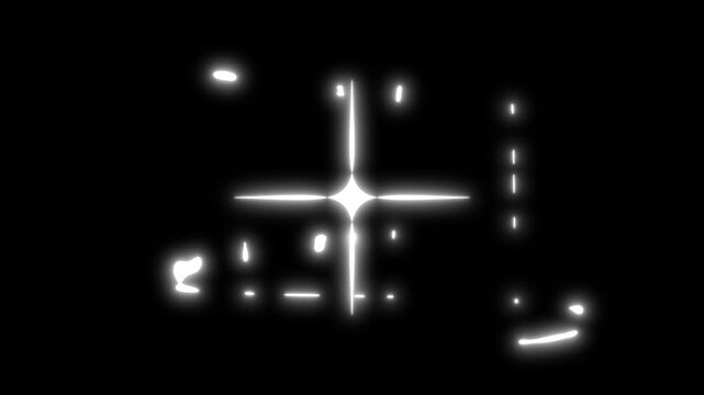 Splash explosion with magic twinkling star animation, 2D cartoon flash FX, glowing energy slash burst, hand-drawn doodle line splash, sparkling fairy dust, radiant star transition overlay 4K video