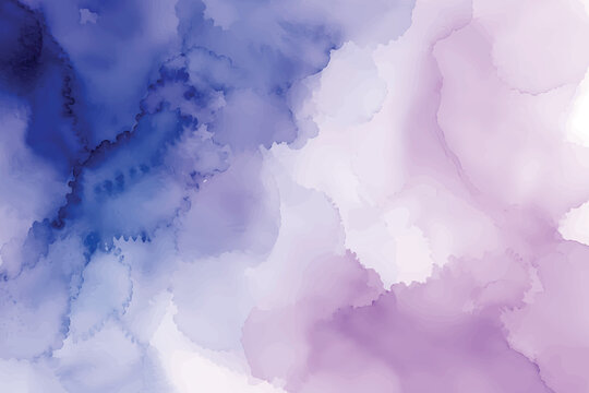 Indigo Blue and Purple Watercolor Abstract Background