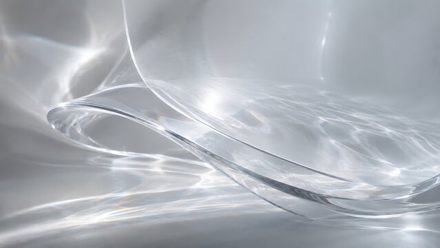 Abstract background featuring soft flowing silver waves and glowing light particles for modern digital design projects