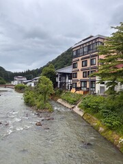 Fototapeta premium river in the village