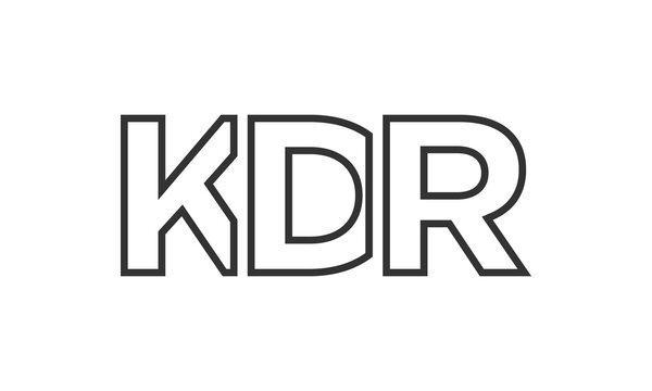 KDR logo design template with strong and modern bold text. Initial based vector logotype featuring simple and minimal typography. Trendy company identity.