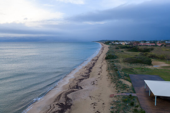 Aerial View of Acharavi Beach in Corfu Greece