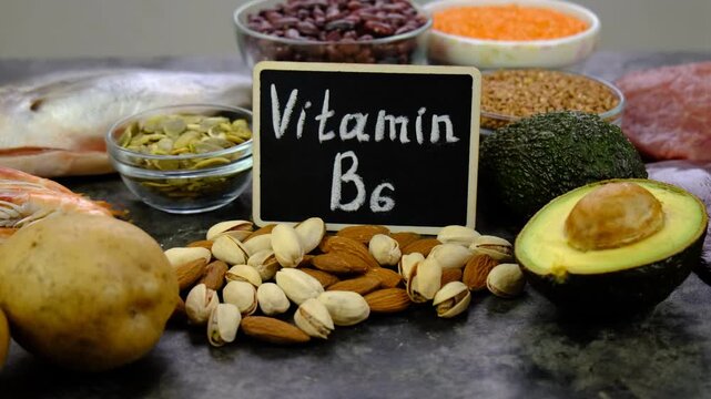 Foods that contain vitamin B6. Selective focus.
