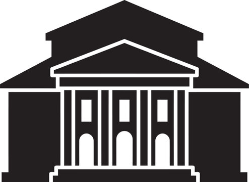 Icon of a neoclassical building with columns and a pediment