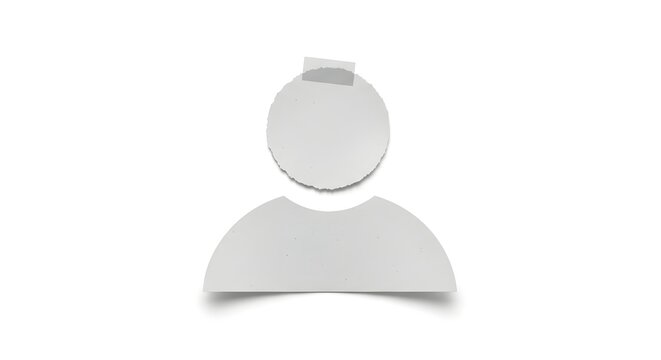 A simple flat grey user profile icon representing a person or account on a clean white background