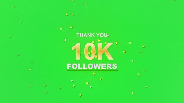 Thank You 10K Followers Social Media Celebration on Green Screen