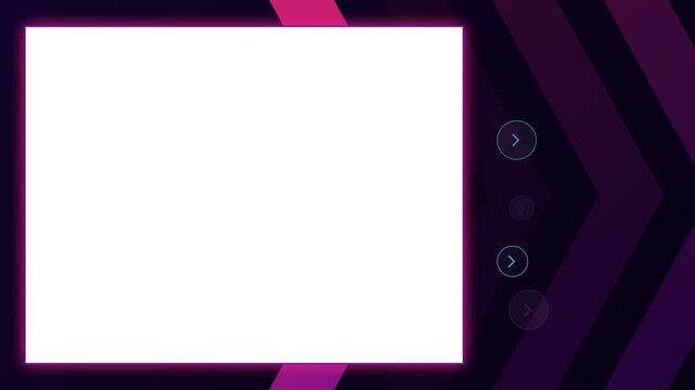Neon glowing frame with abstract arrow background