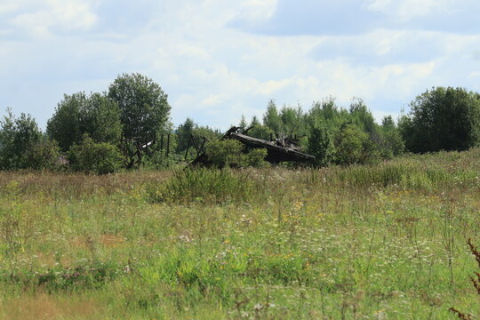 an old house in the forest on a summer day