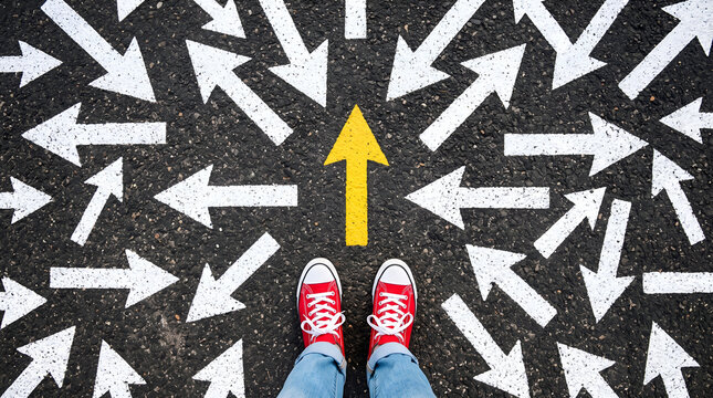 Choosing The Right Path Life Decision Concept Illustration