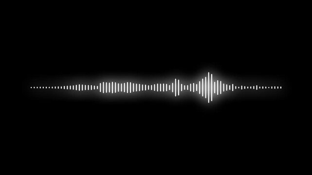 Dynamic music audio spectrum equalizer bar loop animation for dj party beat waveform line track visualizer sound listening radio podcast studio, dynamic digital display. black screen 4k