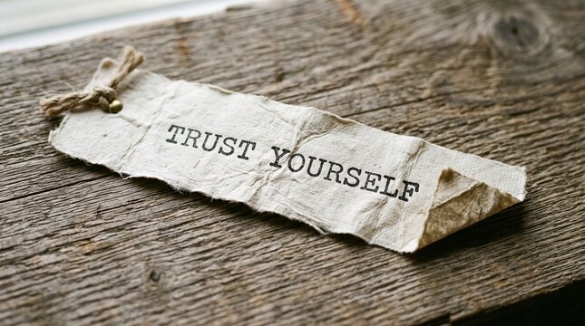 Trust yourself motivational message on paper