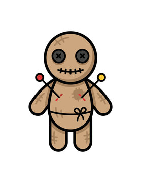 Cute Voodoo Doll Vector Illustration