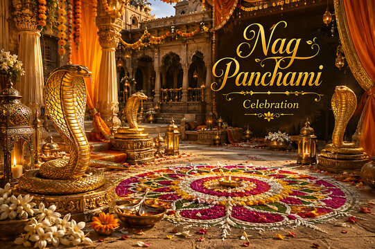 Nag Panchami Religious Background with Naag Devta, Shravan Month, Sawan Somwar, Shiv Puja, Raksha Bandhan and Indian Festival